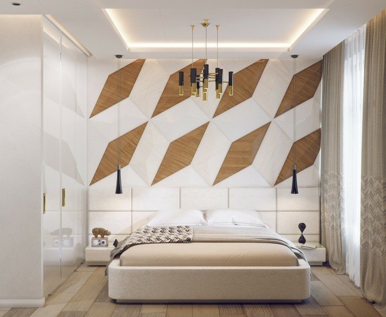 väggdekoration-trä-geometrisk-design-vit-högglans-skåp