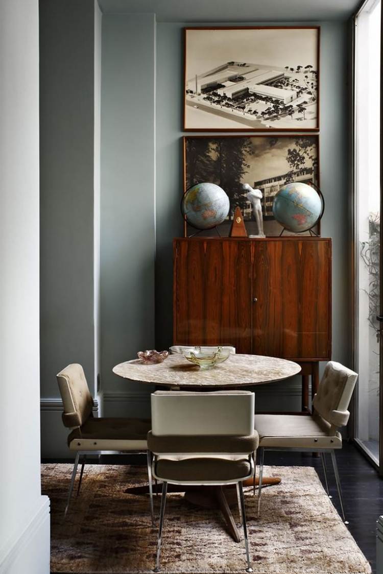 vägg-färg-grå-kombinerande-deco-idéer-midcentury-möbler-vintage-matplats