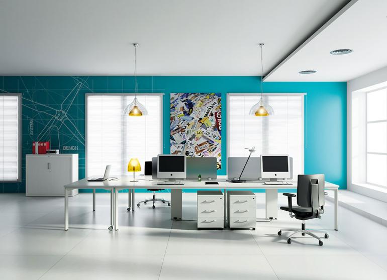 Väggfärg-turkos-väggdesign-kontorsdesign