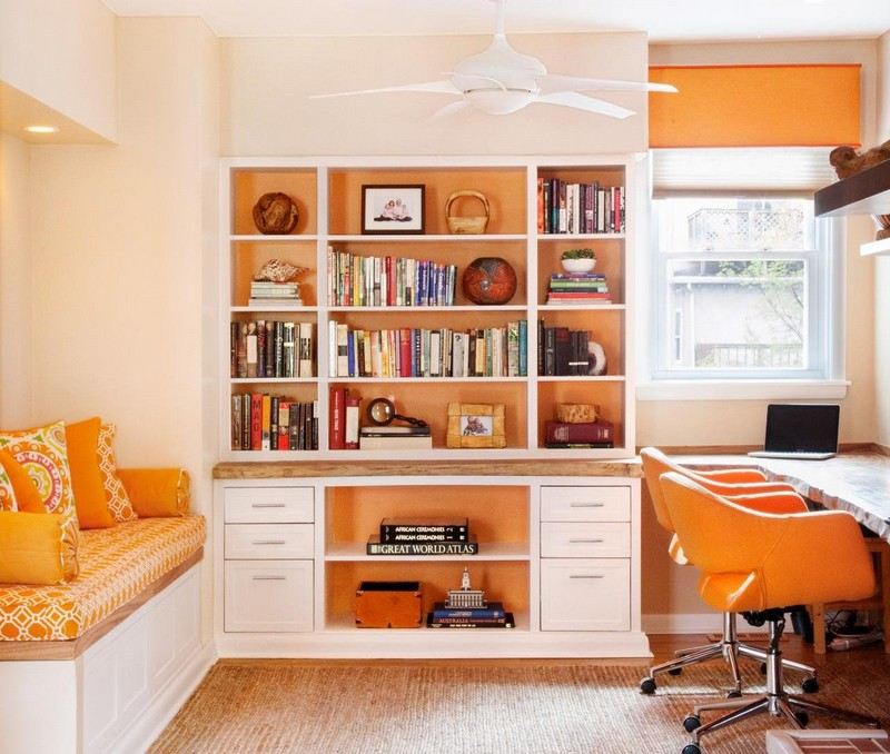 Väggfärger-idéer-sand-orange-vit-barnrum-kombinera