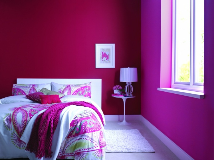 Väggfärger rosa sovrum idéer bär nyanser