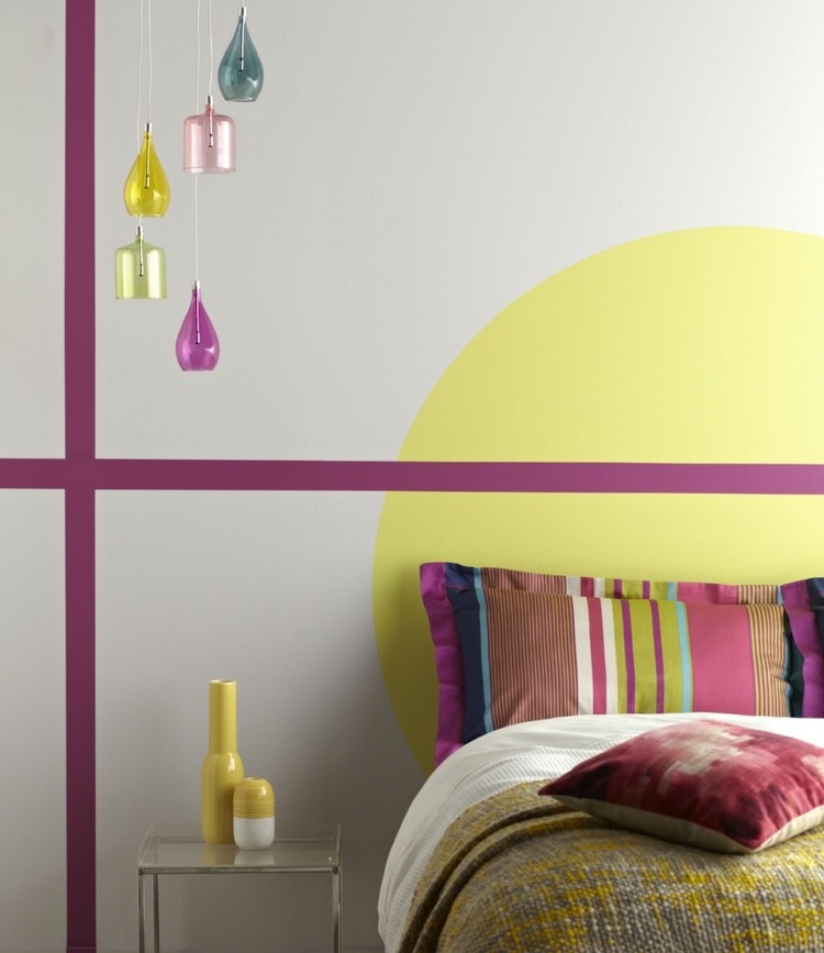 Väggfärger väggdesign mönster sovrum idéer