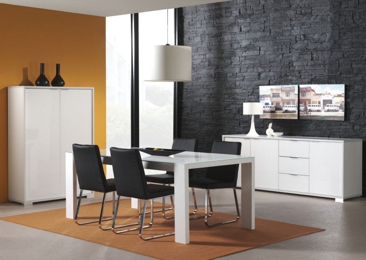 matsal-vägg-design-antracit-mot-tegel-vit-högglans-möbler