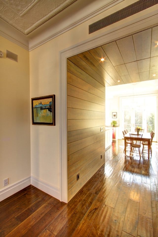 Hall-vägg-trä-paneler-beklädnad-golv-parkett