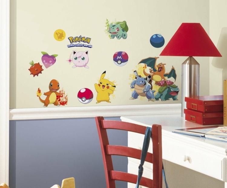 Väggdesign barnrum 2015 Pokemons väggklistermärken idéer småbarn