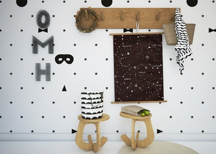 charmiga barnrum dekorera idéer prickar bokstäver väggdekaler
