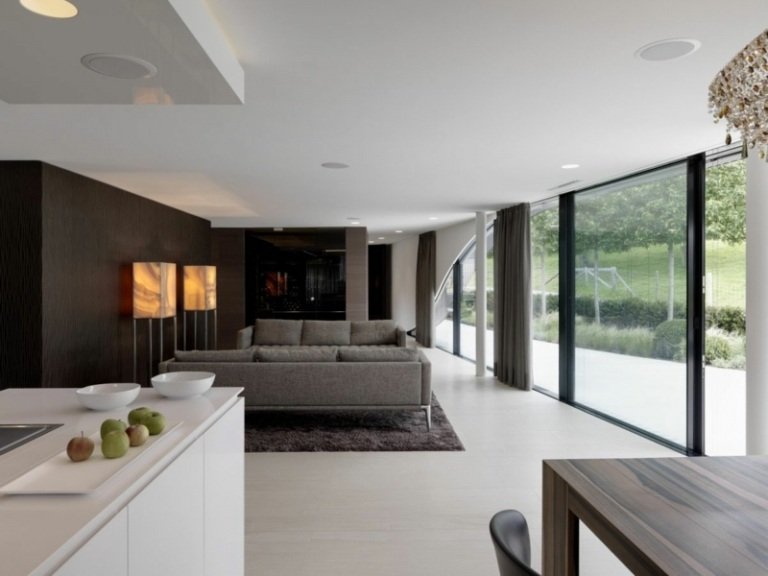 Väggdesign-brun-vardagsrum-modern-enkel