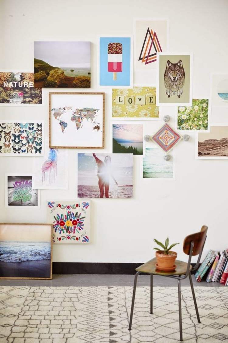 vägg-design-bilder-vardagsrum-mix-olika-motiv