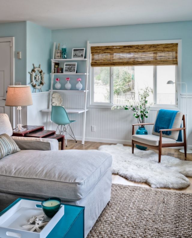 ljusblå-vägg-design-lägenhet-maritim-deco-strand-stil