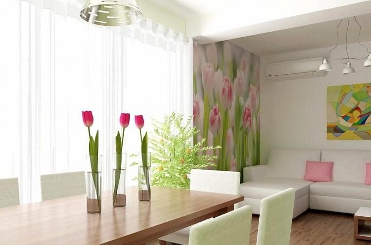 väggdesign-fototapet-motiv-tulpaner-färska-blommor-vas