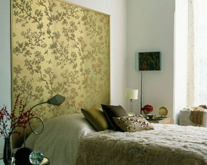vägg-design-för-sovrum-växter-motiv