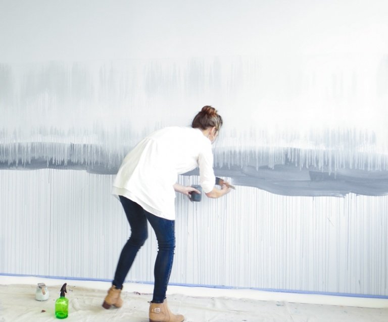 Gör-det-själv-vägg-design-gör-det-själv-akvarell-vägg