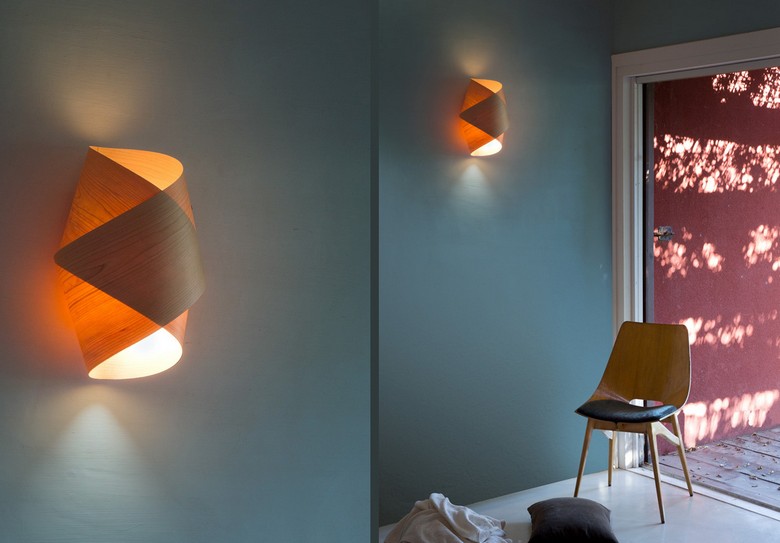 Vägglampa-trä-korridor-ek-koncept-idéer