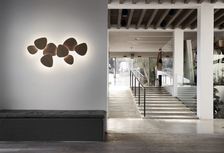 Trä vägglampa modern belysning idéer design