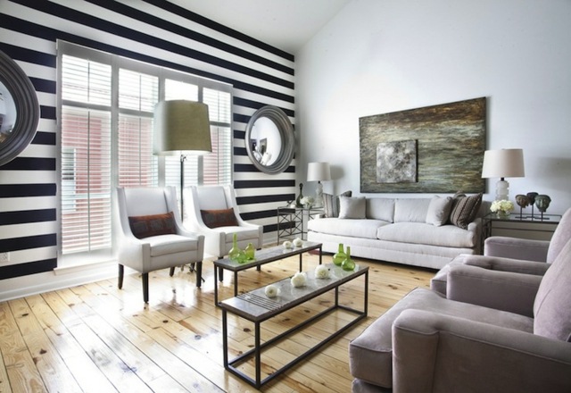 Stripes accent vägglaminatgolv moderna möbler