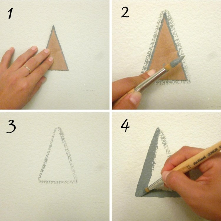 vägg-mönster-målning-vägg-design-triangel-mönster-stencil-instruktioner
