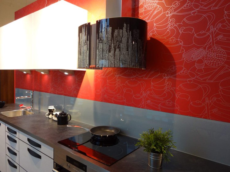väggpaneler-kök-kök-spegel-modern-glas-tapet-röd