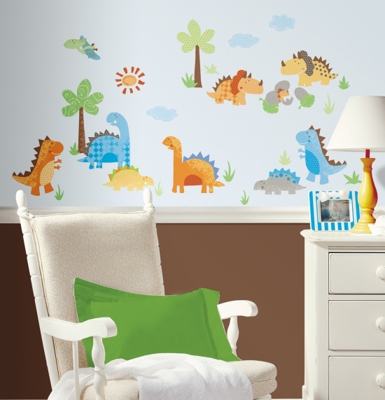 väggdekal barnrumsidéer för pojkar dinosaurier som dekoration