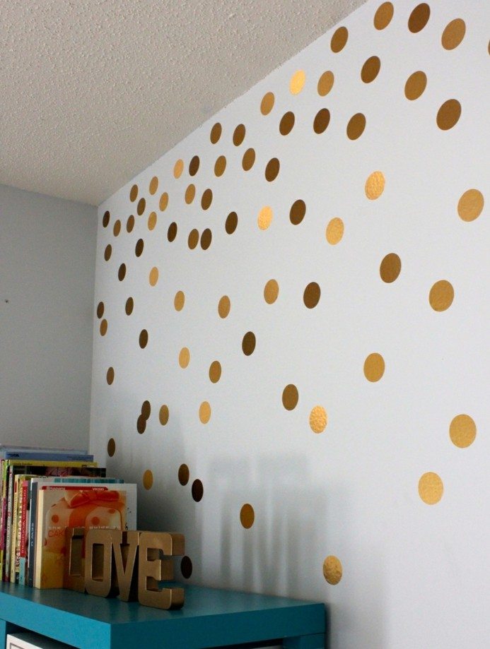 prickar vägg design diy guld hylla lägenhet deco