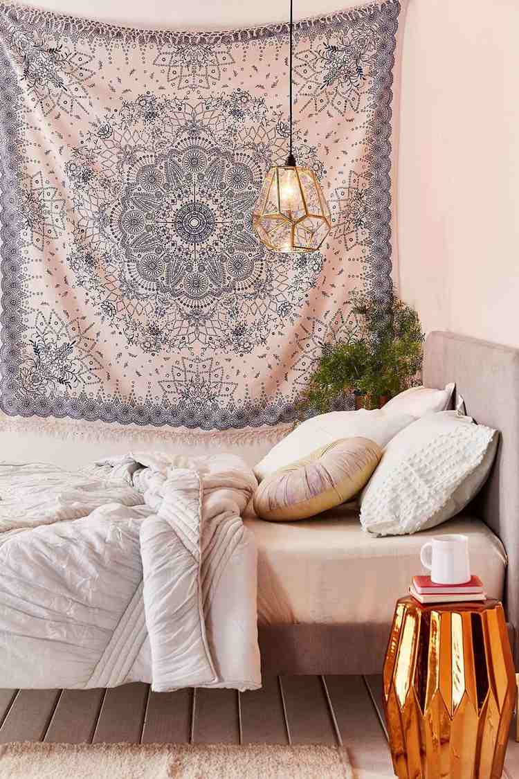 Tapestry mandala dekorationsmönster vintage sovrumsidéer