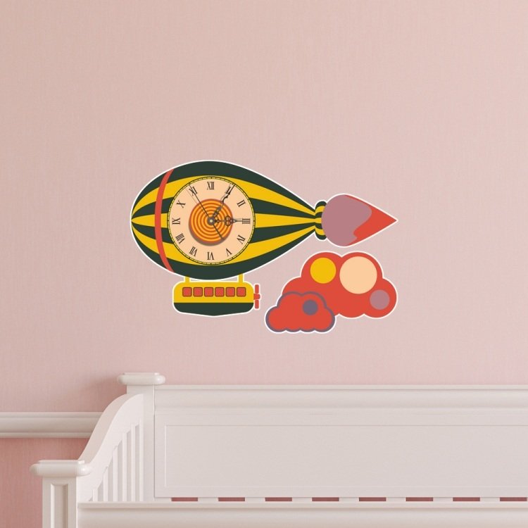 väggklocka-design-modern-vägg-design-barnrum-baby rum-rosa-vägg-färg