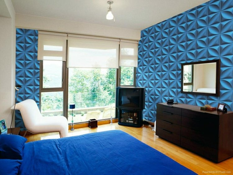 väggbeklädnad-blå-idé-sovrum-plast-beklädnad-lim