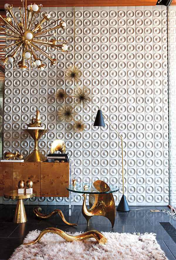 mässing dekorationsartiklar bord lampor Jonathan Adler