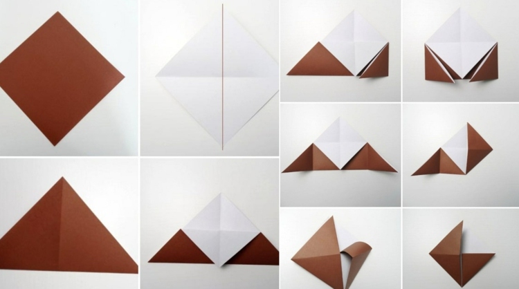 Instruktioner för hantverk till påsk för barn från 3 år för origamibokmärket