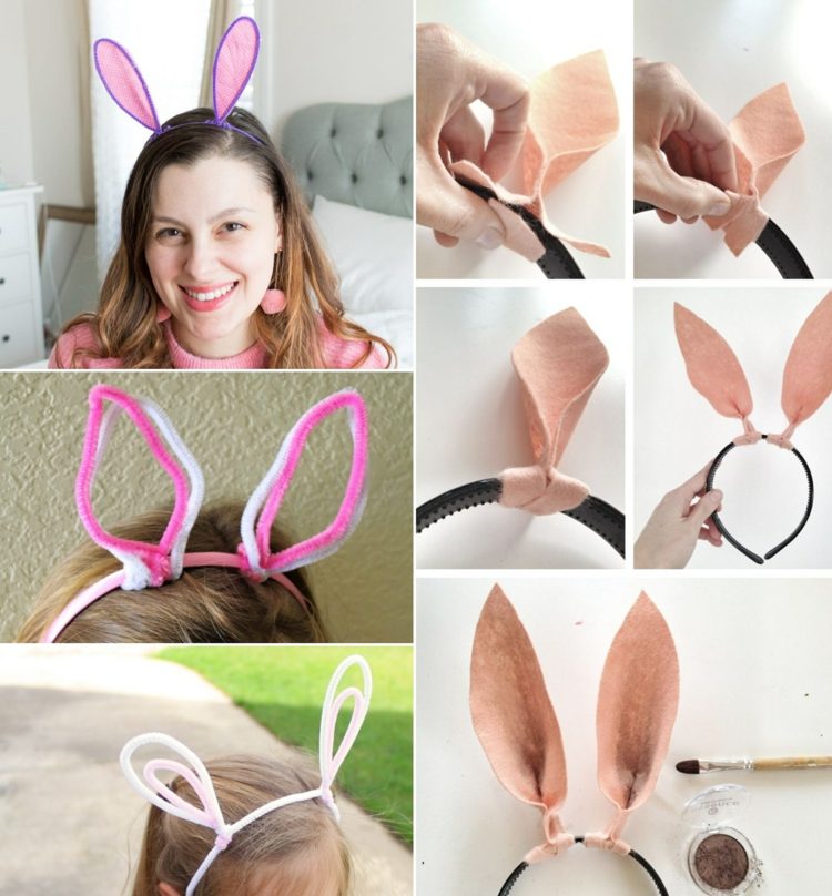 Förklädnad för barn med hemgjorda kaninöron som tillbehör