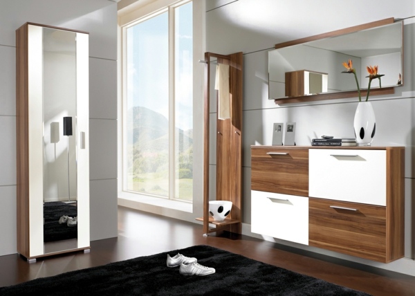 korridor-moderna-möbler-skåp-trä-glas