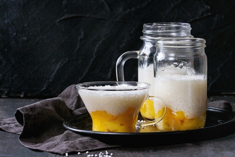 Tapiocapudding med kokosmjölk och mango