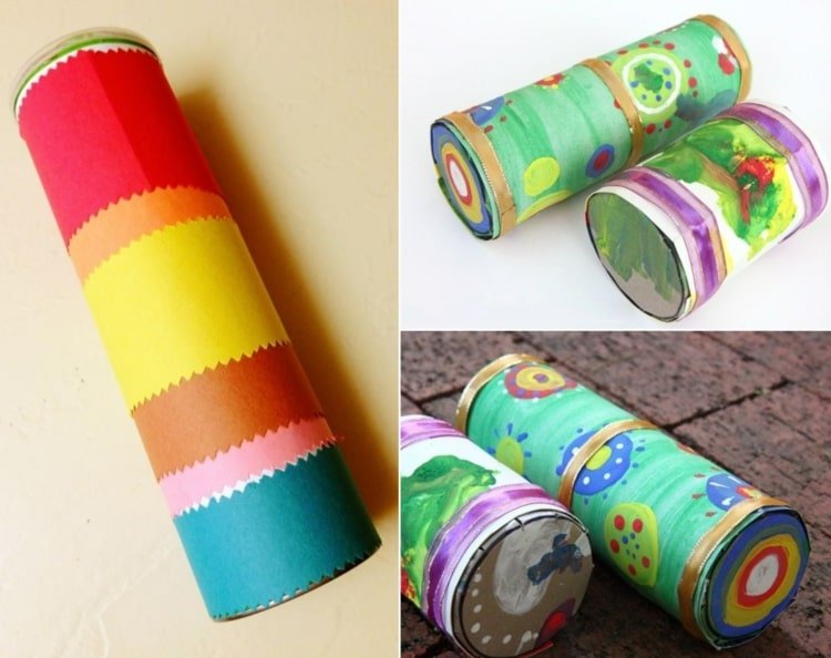 DIY regnmakare med en kartong och färgat papper