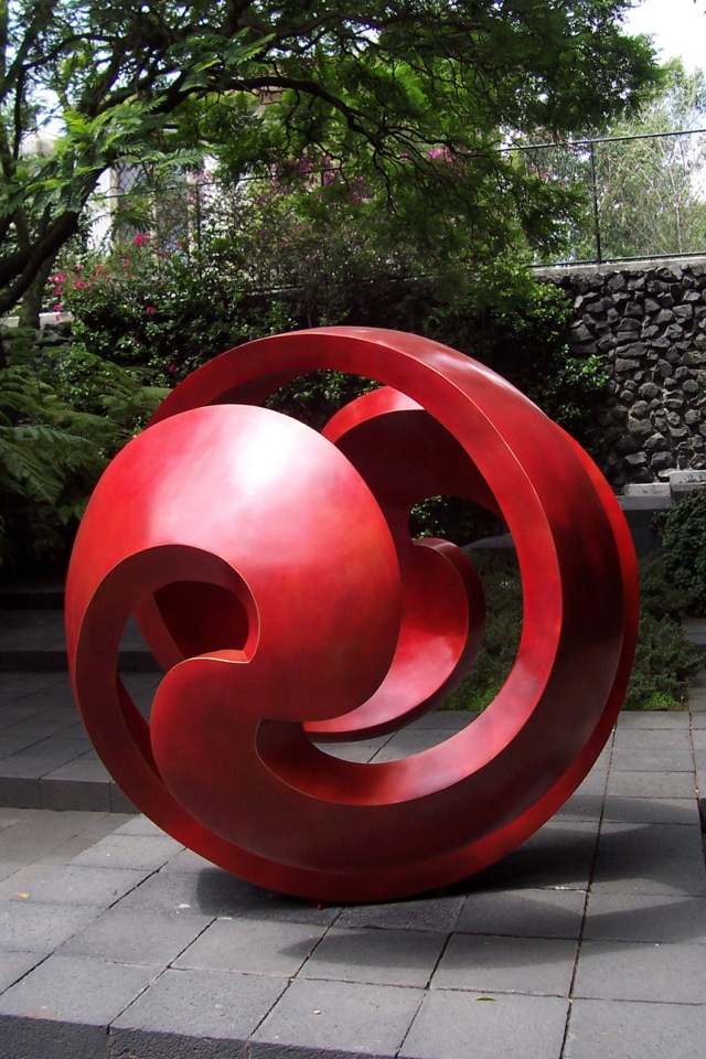 trädgård skulptur välja modern stil boll röd