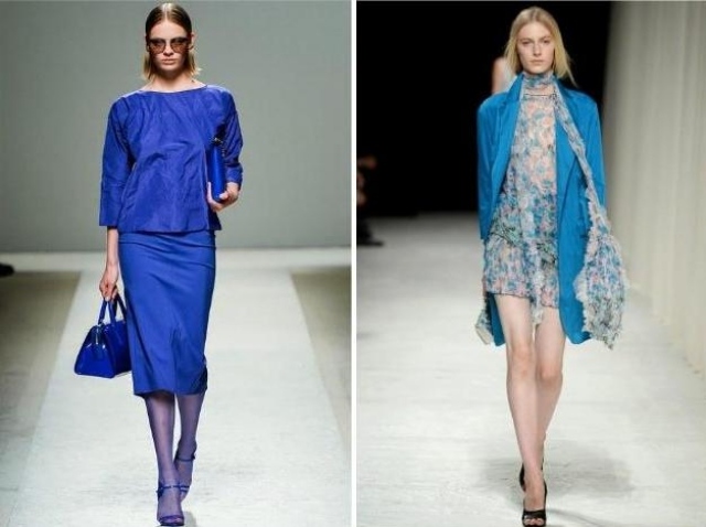 blå modetrender färger kvinnor accessoarer skal väskor glasögon 2014