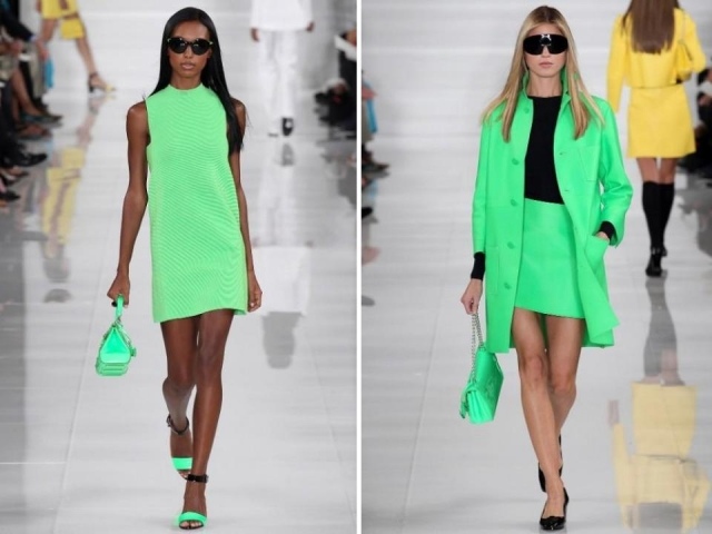 Neongröna färger trender modekläder för kvinnor-2014 sommar