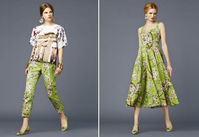 gröna klänningar blommotiv kvinnor byxor kläder sommar vårmode