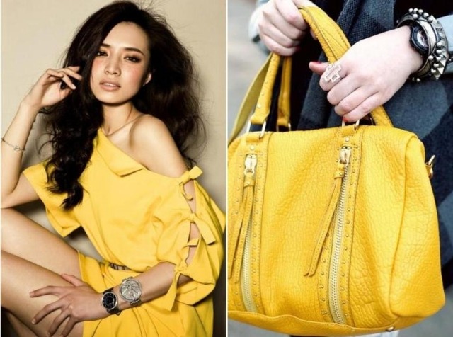 modetrender 2014 gula plagg väskor tillbehör för kvinnor