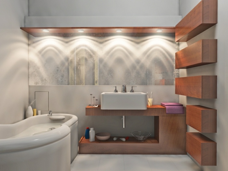 effektbelysning badrum badkar design idé