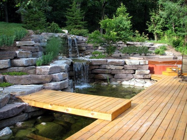 Vattenfall Holzweg kreativ idé trädgård design exempel idéer