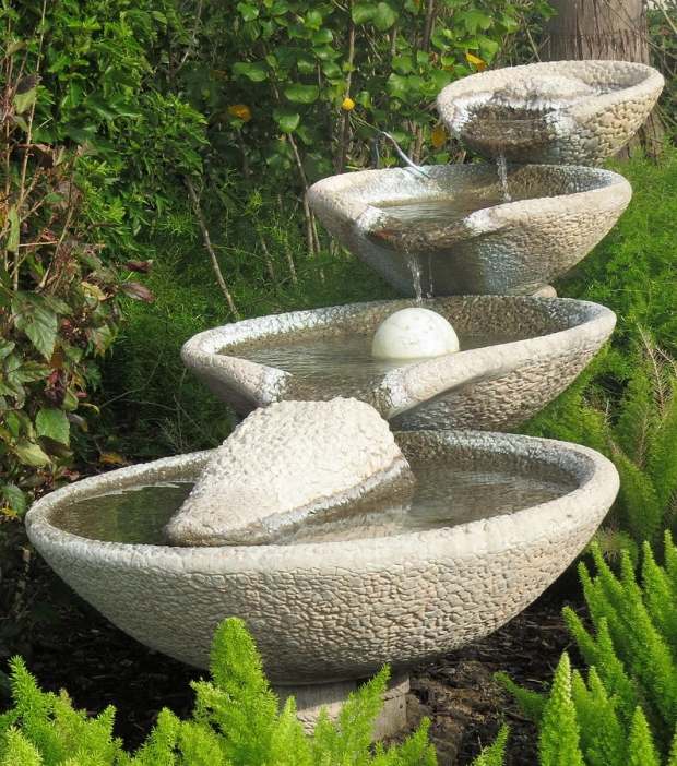 Trädgård fontän trädgård dekor idéer designer vatten funktioner-naturligt utseende