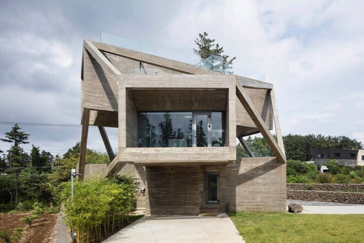 betonghus geometrisk arkitektur minimalistisk