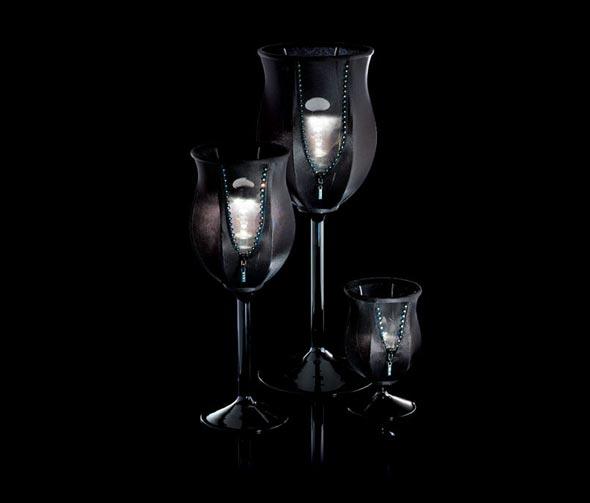 voici bordslampor glas svart kläder vinglas form