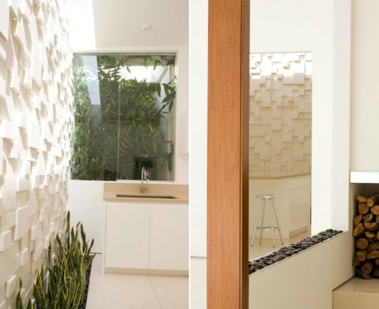 vägg betongblock design-kök-idé-monokrom-skiljevägg-grus