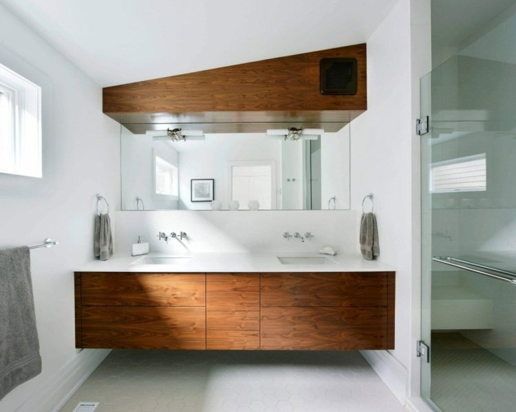 vitt-kök-minimalistisk-badrum-design-trä-tvätt-skåp-schwebeeffelt