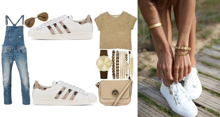 vit-sneaker-guld-kombinationer-damer-jeans-haklappshorts-crop-top