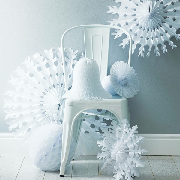 vit-jul-dekoration-idéer-papper-dekoration-element