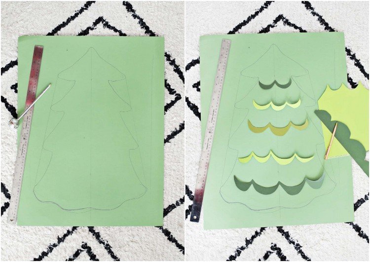 DIY julgran som dekoration för kylskåpet