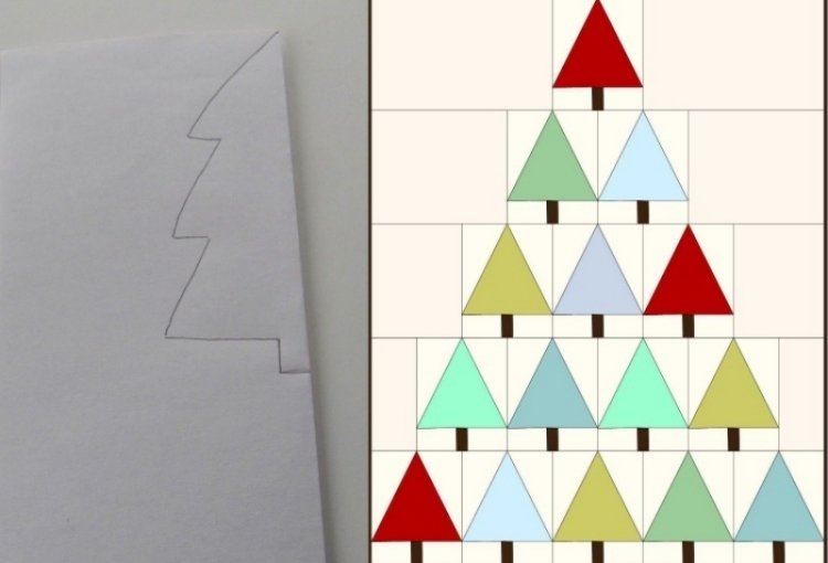 Julgransalternativ -vägg-dekoration-gör-det-själv-stencil-mönster-ritning-diy-plan