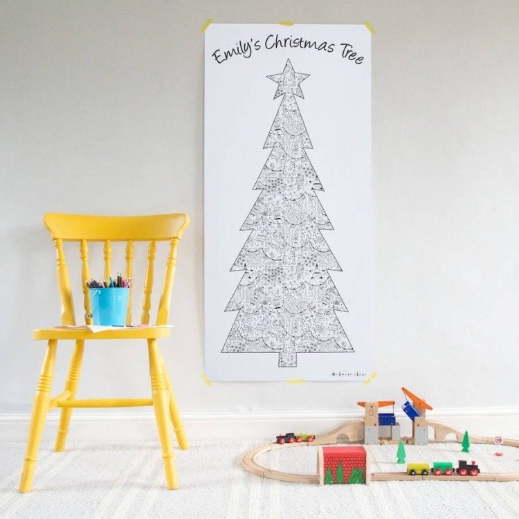 julgran-pyssel-barn-alternativ-affisch-färg-kreativ-vägg-lbr-mh