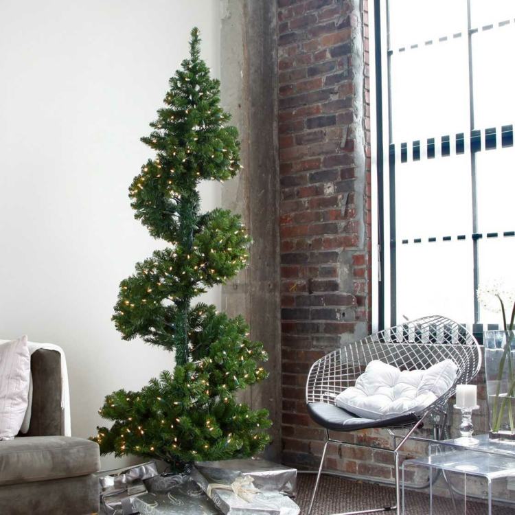 dekorera julgran modern spiral vanligt fairy lights loft